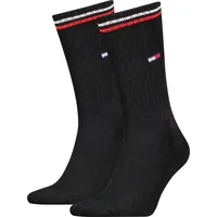 Tommy Hilfiger Unisex Sportsocken, Multipack - UNI Iconic Sock, Tennissocken Schwarz 43-46 Pack