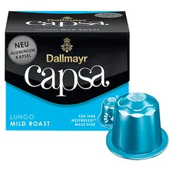 Dallmayr Capsa Lungo Mild Roast Kaffeekapseln, Arabica- und Robustabohnen mild, 10 Portionen