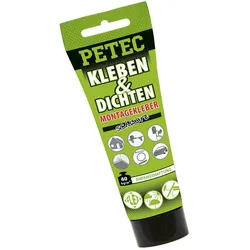 PETEC 94270 Kleben & Dichten Montagekleber Schwarz Tube 80ml Primerlose Anwendung