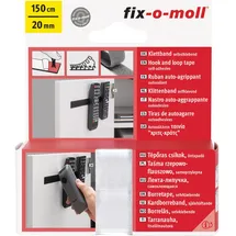 fixomoll Fix-o-moll Klettband selbstklebend Weiß 150 cm x 20 mm
