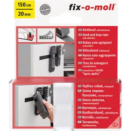 fixomoll Fix-o-moll Klettband selbstklebend Weiß 150 cm x 20 mm