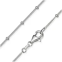 Materia Silberkette Damen Mädchen Silber Panzerkette Kugeln K80, 925 Sterling Silber silberfarben 70 cm