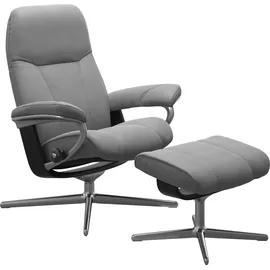Stressless Relaxsessel "Consul", grau (wild dove batick), B:82cm H:102cm T:72cm, Leder BATICK: BATICK ist ein leicht korrigiertes, durchgefärbtes und genarbtes Möbelleder, bei dem die meisten Unebenheiten und Spuren in der Regel entfernt wurden.