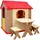 LittleTom Indoor-Kinderspielhaus mit Tisch 95 x 104 x 104 cm