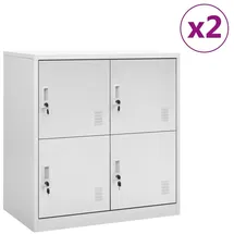 vidaXL Schließfachschränke 2 Stk. Hellgrau 90x45x92,5 cm Stahl