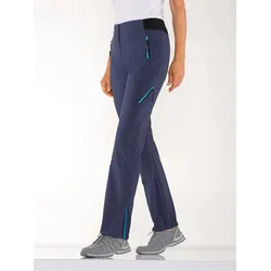 Funktionshose CASUAL LOOKS, Damen, Gr. 19, Kurzgrößen, blau (nachtblau), 55% Baumwolle, 42% Polyamid, 3% Elasthan, unifarben, gemustert, mehrfarbig, lang, Hosen