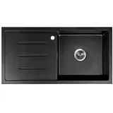 NINDO Einbauspüle `Havanna` Granit 500x1000x200 Ablage links