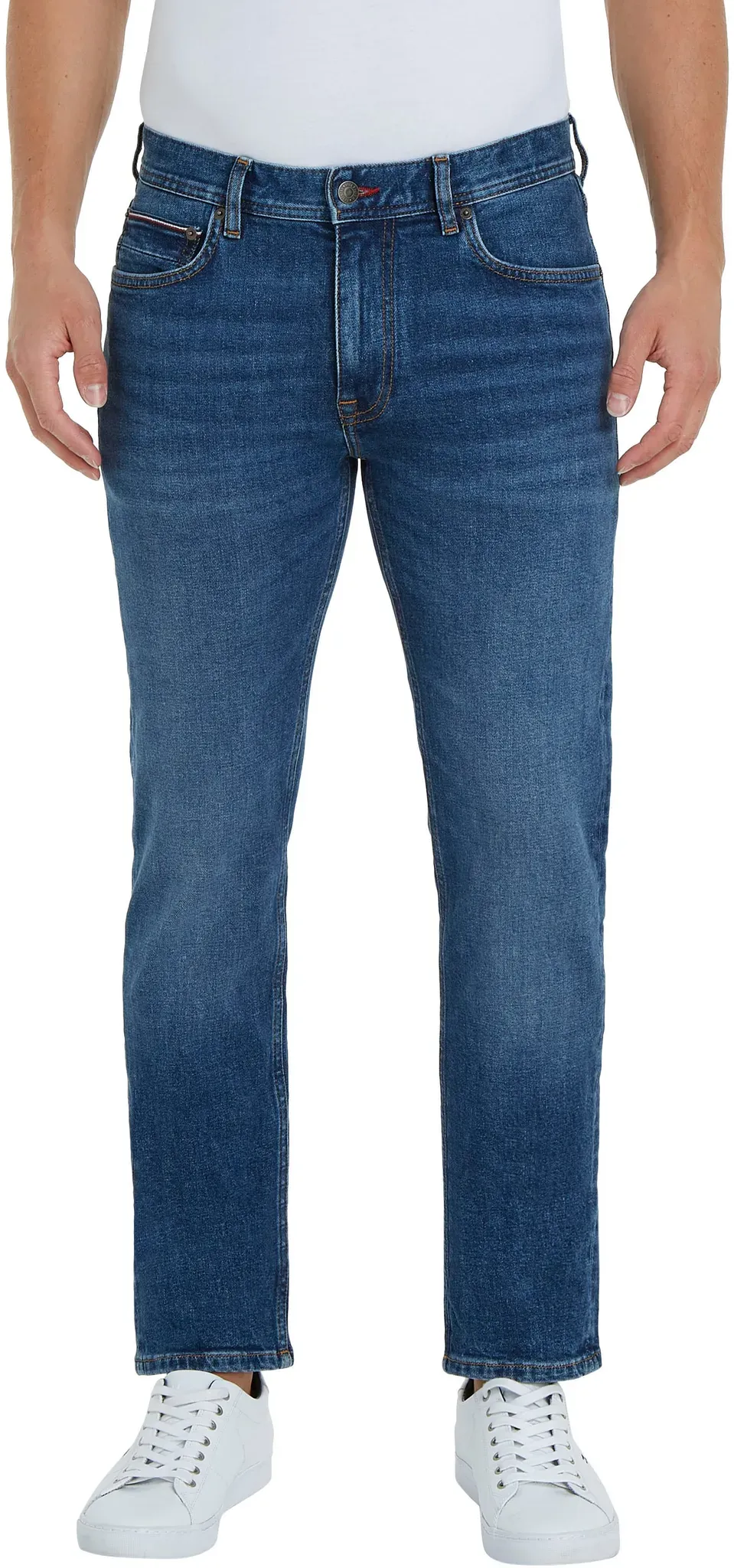 Tommy Hilfiger Straight-Jeans »STRAIGHT DENTON STR CREST INDIGO« TOMMY HILFIGER Custer Indigo 33