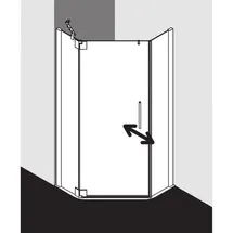 Kermi Pasa XP Fünfeck-Duschkabine mit Pendeltür links 90 x 90 cm PXL40090201AK