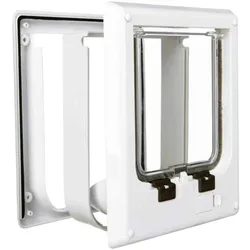 TRIXIE 4-Wege Freilauftür elektromagnetisch, 21,1×24,4cm - Weiß - 21,1×24,4cm