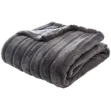 Atmosphera Créateur d'intérieur Atmosphera - Plaid Manoir Kunstpelz - dunkelgrau 180 × 230 cm Créateur d'intérieur Wohndecke in anthrazitfarben Gr.: onesize