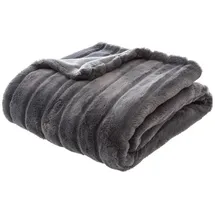 Atmosphera Créateur d'intérieur Atmosphera - Plaid Manoir Kunstpelz - dunkelgrau 180 × 230 cm Créateur d'intérieur Wohndecke in anthrazitfarben Gr.: onesize