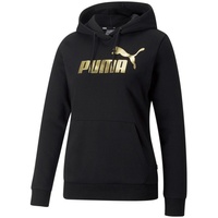 Puma Damen ESS+ Metallic Logo Hoodie schwarz