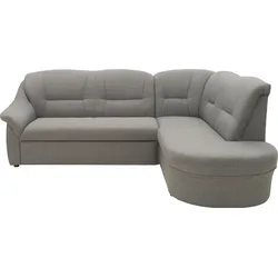 Ecksofa DOMO COLLECTION "Faenza L-Form", grau (hellgrau), B:232cm H:88cm T:176cm, 100% Polyester, Sofas, DOMO collection Ecksofa, mit Ottomane, wahlweise mit Bettfunktion