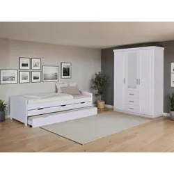 Einzelzimmer ULLI 90 in Echtholz Kiefer, Weiß