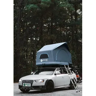 TentHome Dachzelt Aufblasbar Auto 2 Personen Autodachzelt Einfacher Aufbau Outdoor-Glamping-Camping Zelt für SUV, LKW und Universal-Autozelt Grau