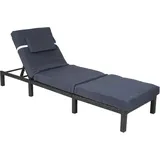 MCW MCW-A51 Premium Sonnenliege 198 x 60 x 71 cm anthrazit/grau inkl. Kissen