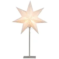 Star Trading Tischlampe 3D Papierstern, Weiß, Metallfuß, h: 55