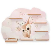 Regal „REH mit Blumenkranz“ geeignet für Toniebox und Tonies inkl. 40 Metallplättchen für Flexible Befestigung der Tonie Figuren (REH mit Blumenkranz)