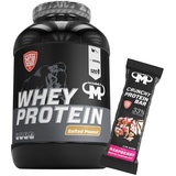 3kg Mammut Whey Protein Eiweißshake - Set inkl. Protein Shaker, Riegel, Powderbank oder Tasse (Salted Peanut, Mammut Protein Bar - Raspberry)