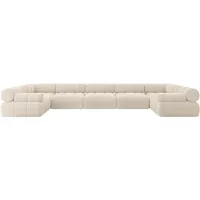 altdecor Wohnlandschaft modulares Sofa Birno-U3 - 475x190x70 cm Beige Cord