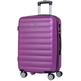 ITACA - Koffer Groß, Koffer Mittelgroß, Hartschalenkoffer M - Robuster Hartschalenkoffer & Koffer & Trolleys mit 4 Rollen, ideal als Reisekoffer für Jede Reise, Violet
