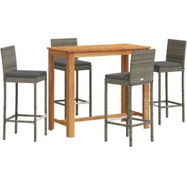 vidaXL Gartenbar Set 5-tlg. Grau