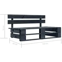 VidaXL Garten-Palettenbank 26 x 55 x 26 cm Schwarz