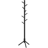 VASAGLE Kleiderständer schwarz Holz 8 Haken 47,0 x 175,0 cm