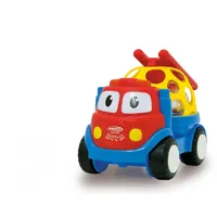 Jamara 460465 - Rota Auto mit Leiter-Softball mit 360° Drehung und geometrischen Löchern, rotierende Kunststoffkugel, fördert motorische Fähigkeiten und fantasievolles Spielen, rot