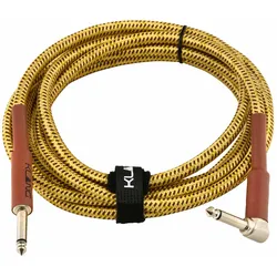 Klang Instrumentenkabel TWEED 6,3mm Klinke, gewinkelt mono - 6,3mm Klinke, mono,... - Audiokabel