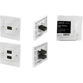 Logilink AH0018 - HDMI Wanddose mit 2 x Kupplung Buchse/Buchse weiß