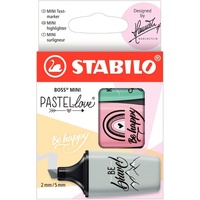 Stabilo Boss Mini Pastellove pastelltürkis/fuchsia/seidengrau, 3er-Set (07/03-49)