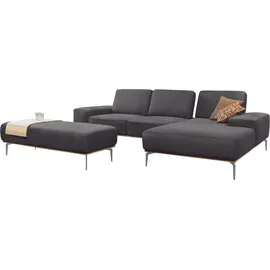 W.Schillig Ecksofa "run, Designsofa mit tollem Sitzkomfort, bequem, L-Form", grau (anthrazit w82), B:299cm H:88cm T:178cm, Longlife Xtra-Leder Z73: Naturwalkleder der Luxusklasse aus den erlesensten Rohhäuten.