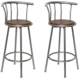 vidaXL Barhocker 2 Stk. drehbar Stahl 2er Set Braun