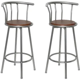 vidaXL Barhocker 2 Stk. drehbar Stahl 2er Set Braun