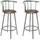 vidaXL Barhocker 2 Stk. drehbar Stahl 2er Set Braun