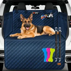 LOVPET® Kofferraumschutz Hund gesteppt mit Seiten- und Ladekantenschutz   Universale Kofferraum-Schutzmatte für Hunde   Hundedecke Wasserabweisend & Kratzfest mit Sicherheitsgurt und Zubehör