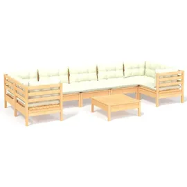 vidaXL Garten-Lounge-Set 8-tlg. creme Kiefernholz