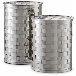 Casa Padrino Luxus Keksdosen 2er Set Silber - Luxus Accessoires