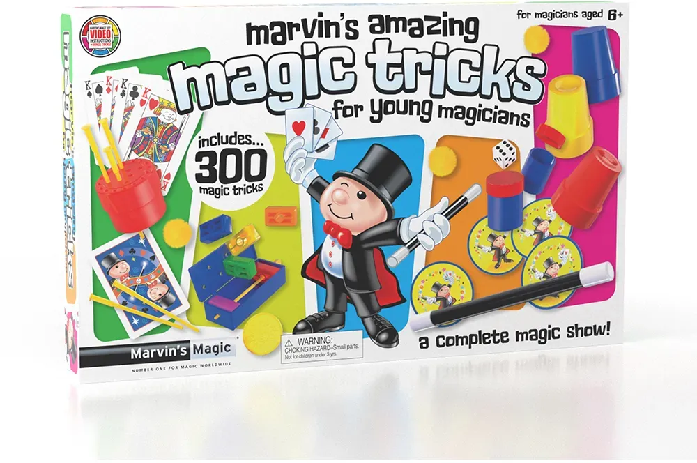 Marvin's Magic Zauberset für Kinder 300 Tricks - ab 6 Jahren, Kunststoff, Karton, Magnet - Anleitung, App, fördert Kreativität