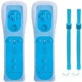 2 WII Controller Fernbedienung Remote Game Linker Controller mit Silikonhülle Armban, ohne Motion Plus