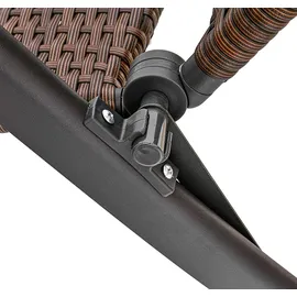 Brubaker Garten Sitzgruppe Modena - 1 Glastisch Klapptisch rund 70 cm Ø mit 6 Polyrattan Stühlen - Wetterfest - Braun/Anthrazit - Braun/Grau