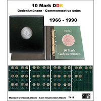 Münzalbum DDR 10 Mark Gedenkmünzen Vordruckalbum 1966-1990 SAFE 7411 Premium