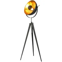 Nowa Stehleuchte Schwarz, gold höhenverstellbar, verstellbare Spotlights, Fußschalter, Lampen