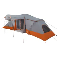 VidaXL Familien-Kuppelzelt mit Fenstern Grau & Orange 6 Personen