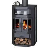 EEK A Flügeltür-Kaminofen Victoria Taro 2 Speckstein, schwarz, dauerbrandfähig