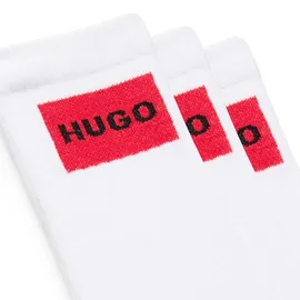 Hugo Rib Label 10267340 Socken 3 Paare White 39-42