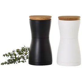 AdHoc Twin Pfeffermühle 2-teilig Schwarz/Weiß unbefüllt