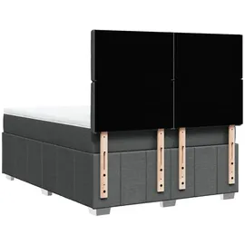 vidaXL Boxspringbett mit Matratze Dunkelgrau 160x200 cm Stoff